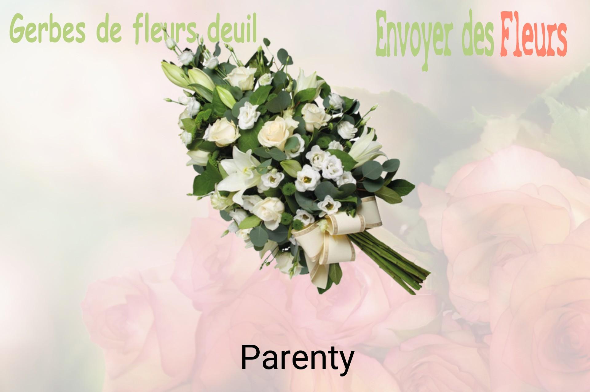 Gerbe de fleurs de deuil livrée à Parenty